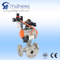 2PC Ball Valve with Pneumatic Actuator with FM Thread and